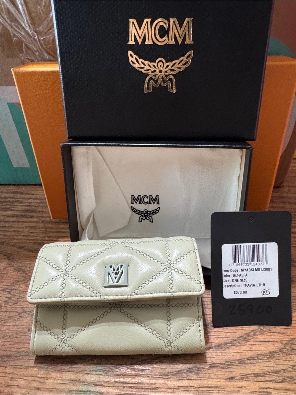 MCM Quilted Leather Mini Wallet Coin Holder and card